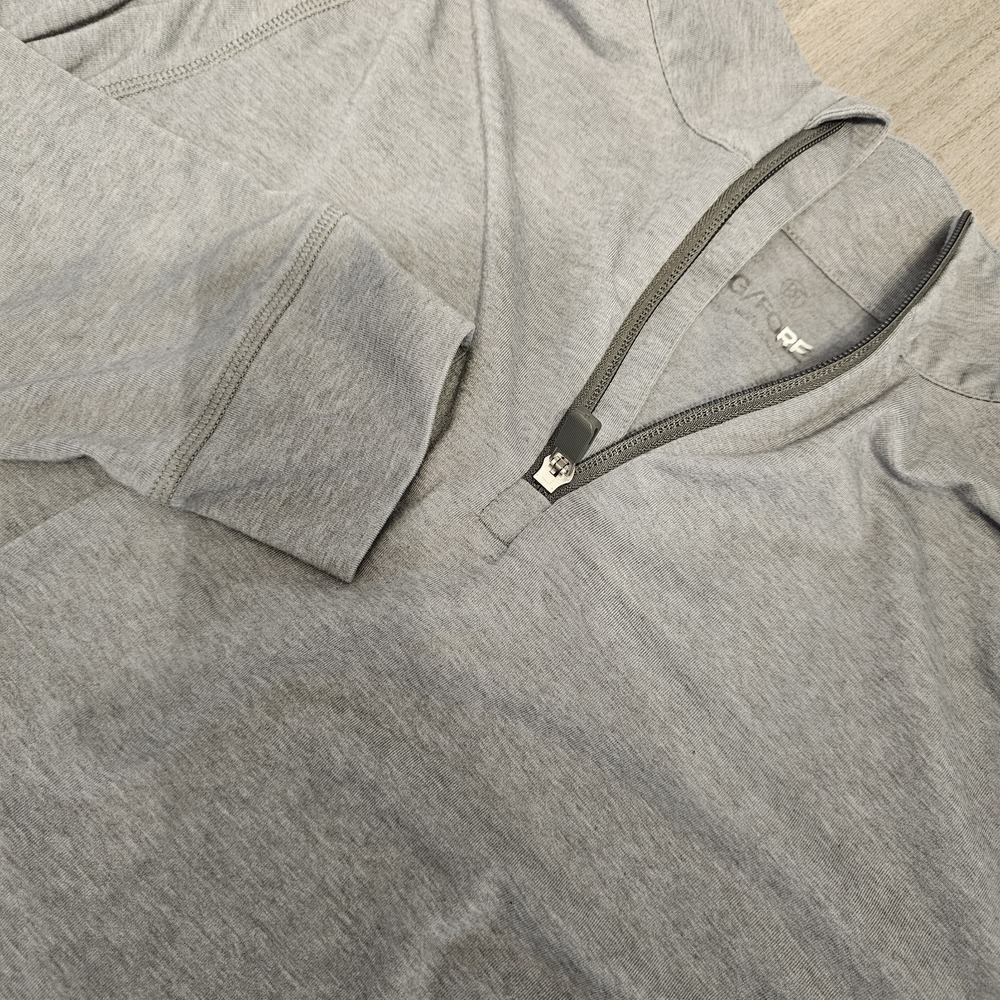 G/Fore Pullover Mens Large Gray Quarter Zip Athletic Golf Lightweight Big Logo‎
